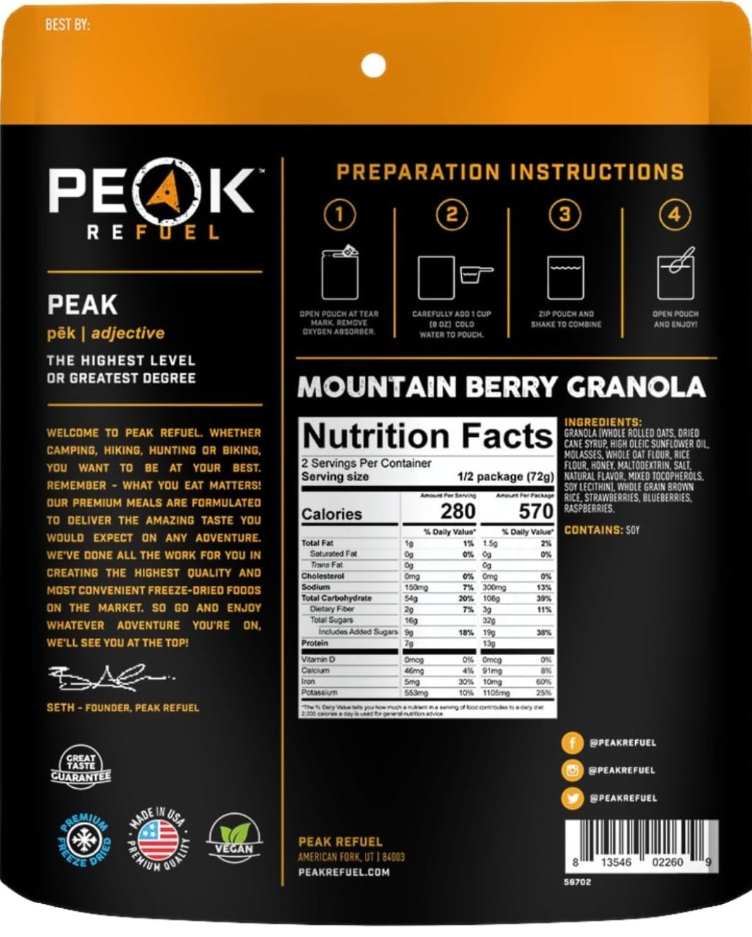 Peak Refuel Mountain Berry Granola